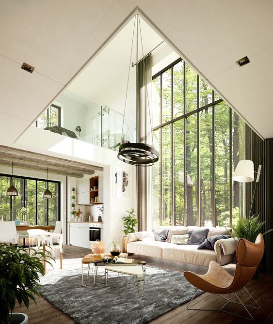 expansive glass doors